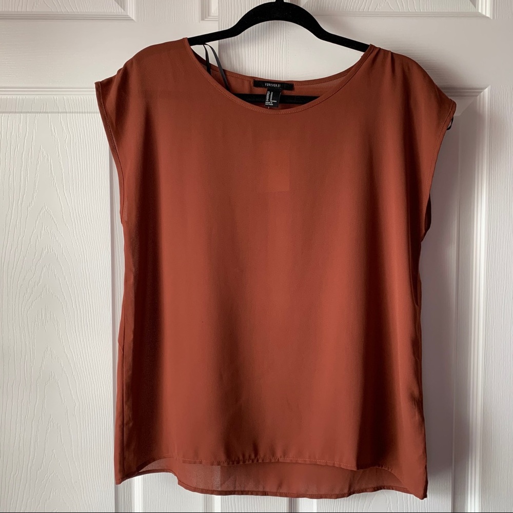 NWT Brick Colored Woven Blouse